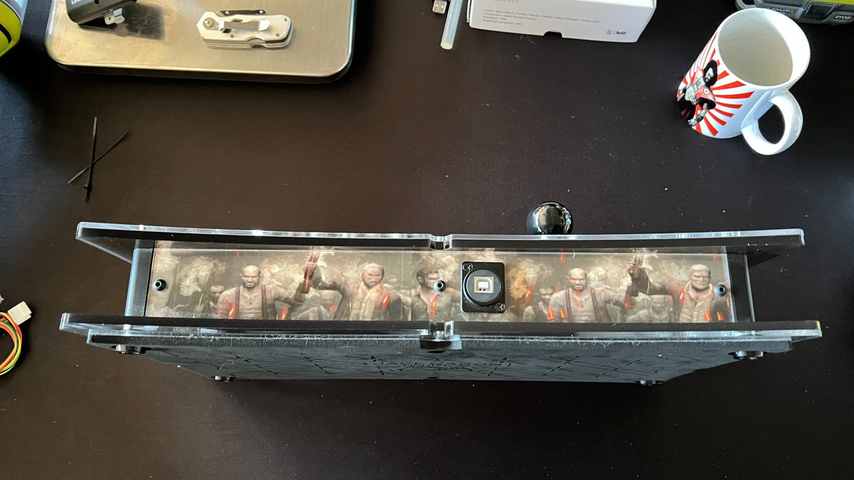 Rear USB connection of Battle Axe FightStick