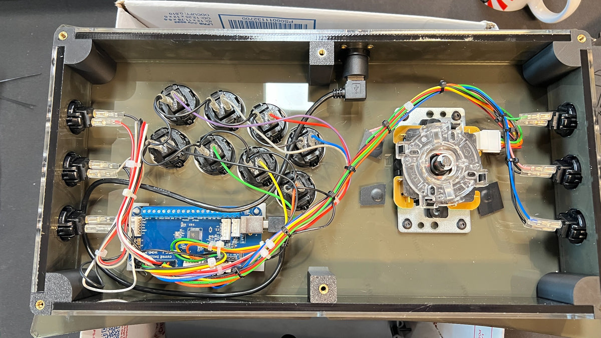 Battle Axe FightStick internal hardware and wiring