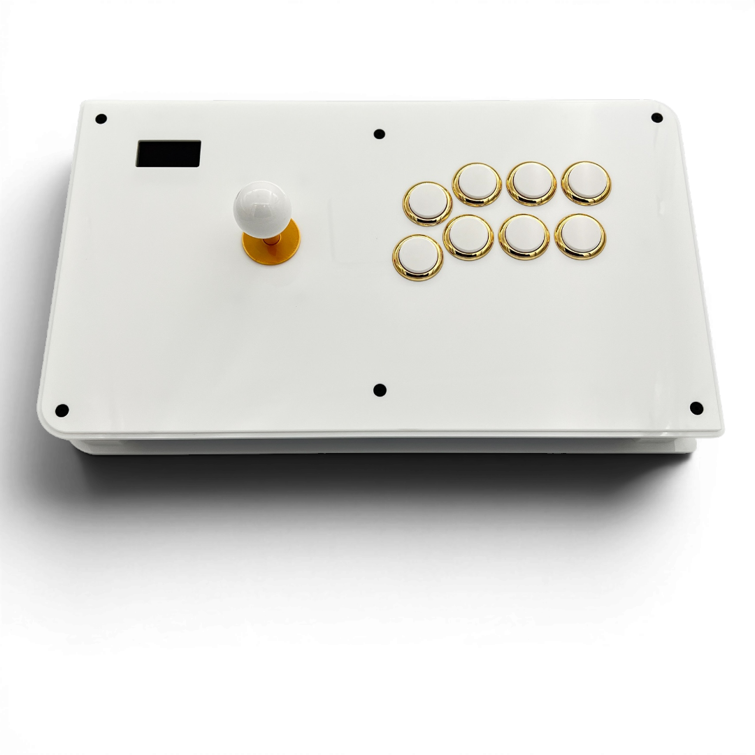 White and gold OKI Hatch example build. Electronics not included.